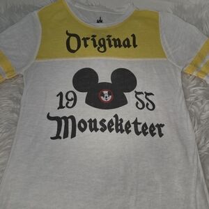 Disney Mouseketeer VTG Original Yellow and White Tee. Size XS